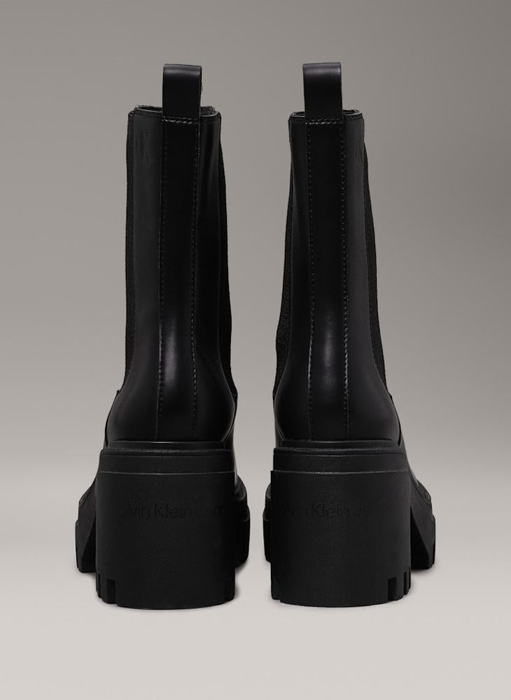 Calvin Klein Jeans Leather Chunky Heeled Chelsea Boots - Image 4