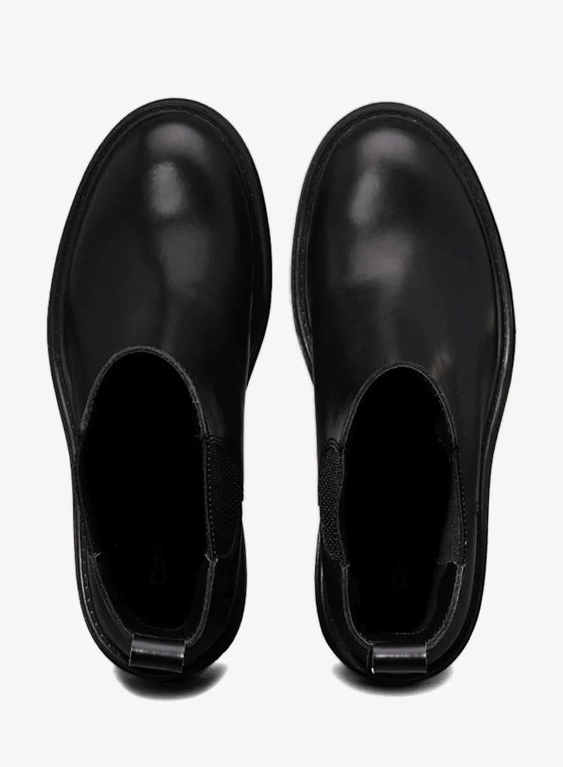 Calvin Klein Jeans triple black Leather Chunky Heeled Chelsea Boots for Women | Best Price UAE