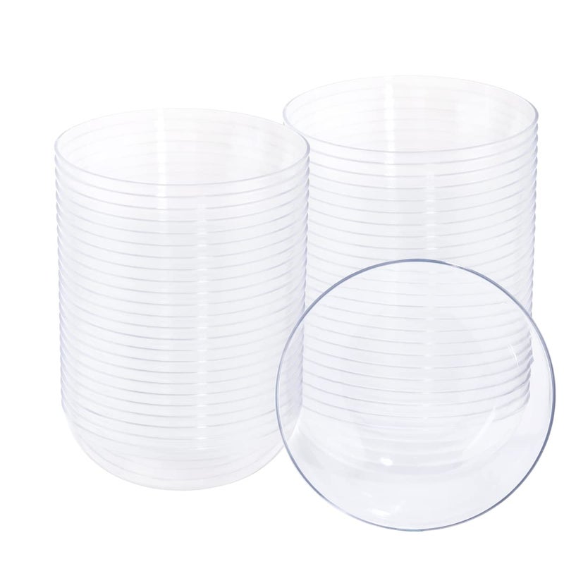 bUCLA 50Pack Clear Plastic Bowls Disposable  10oz Premium Heavy Crystal Plastic Salsa Bowls  Ideal for Wedding  Party