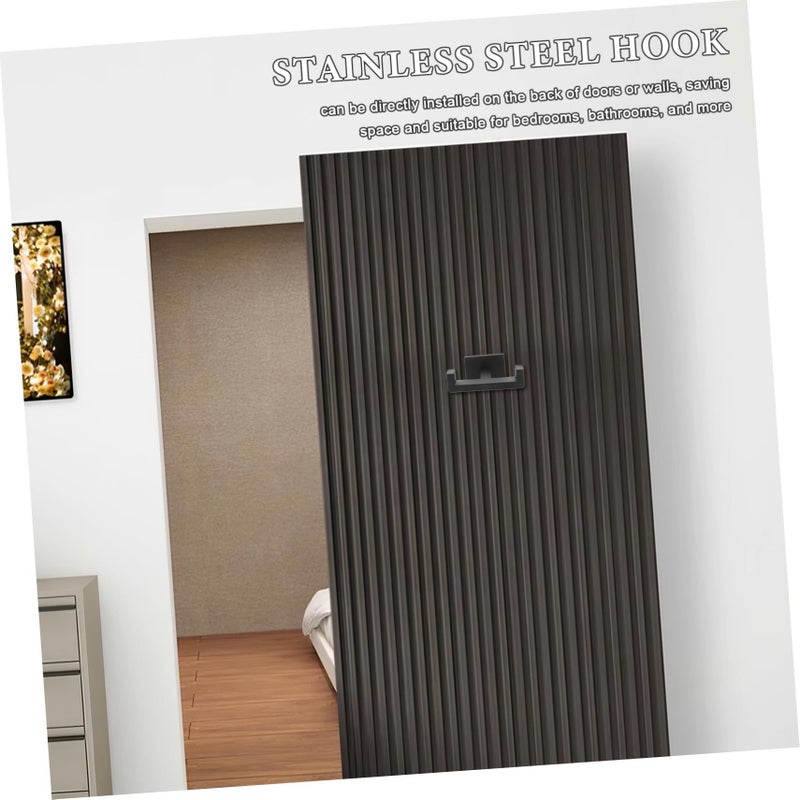Stainless Steel Double Hook Towel Holder For Bathroom Shower Door Space Saving Organizer - Image 5