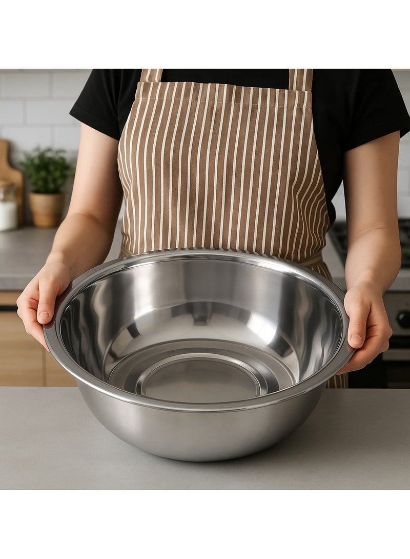 المفرج وعاء خلط - كبير الحجم للعجن وغسل الخضار والصحون من الاستيل 18 /8 مقاس 45 سم - Image 1