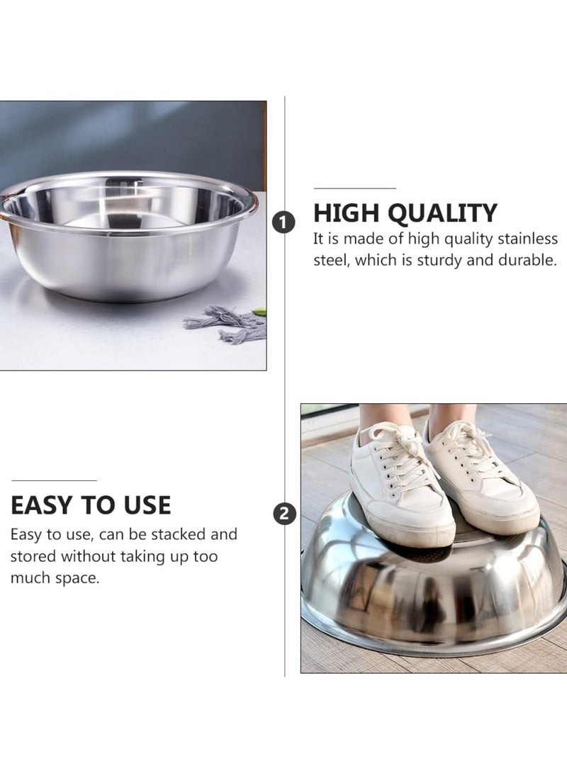 المفرج وعاء خلط - كبير الحجم للعجن وغسل الخضار والصحون من الاستيل 18 /8 مقاس 45 سم - Image 4