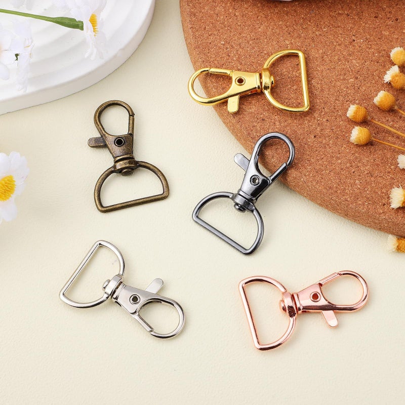 40 Pcs Zinc Alloy Keychain Clasps Set With Swivel Lobster Claw And D Ring Clips For DIY Keychain Making Supplies Crafts Color Gunmetal - Image 5