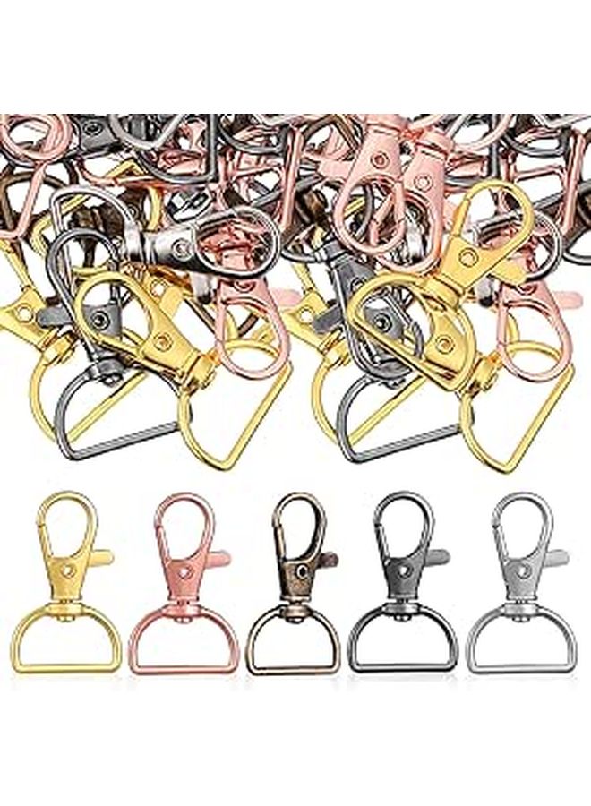 40 Pcs Zinc Alloy Keychain Clasps Set With Swivel Lobster Claw And D Ring Clips For DIY Keychain Making Supplies Crafts Color Gunmetal - Image 1
