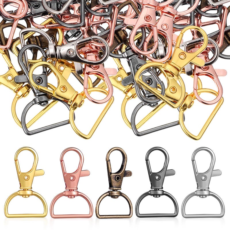 40 Pcs Zinc Alloy Keychain Clasps Set With Swivel Lobster Claw And D Ring Clips For DIY Keychain Making Supplies Crafts Color Gunmetal - Image 2