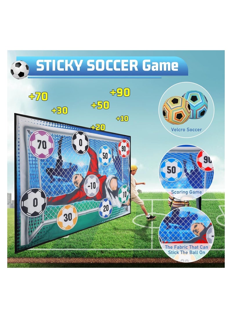 Kids Soccer Ball, Outdoor Soccer Ball Game for Kids and Adults, Soccer Ball Set with 1 Flannel Soccer Goal, 2 Soccer Balls, 4 Sticky Hooks, 4 Black Ribbons and 2 Ground Stakes - pzsku/ZC61CDF596899170A585FZ/45/_/1700814508/b507b643-29d8-4912-948e-3e86fbab76e5