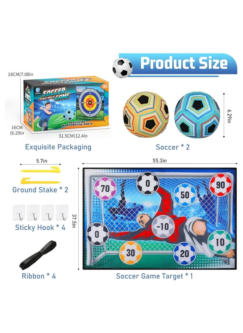 Kids Soccer Ball, Outdoor Soccer Ball Game for Kids and Adults, Soccer Ball Set with 1 Flannel Soccer Goal, 2 Soccer Balls, 4 Sticky Hooks, 4 Black Ribbons and 2 Ground Stakes - pzsku/ZC61CDF596899170A585FZ/45/_/1700814510/590ba49e-8521-4473-9be8-4436ef5f95d7