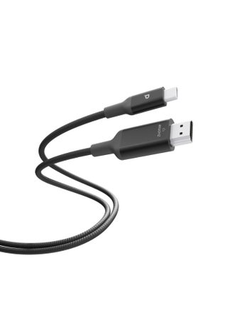 Power Sync Weave USB-C to HDMI 2m Braided Cable / 4K UHD Resolution Video Output / 10Gbps Transfer Rate / Aluminum Alloy Shell / High Speed Transmission - Dark Grey