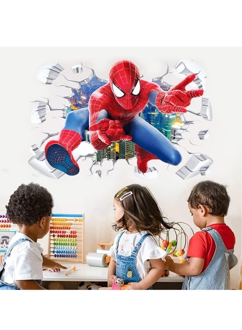 ملصق حائط ملصق حائط سبايدرمان سبايدرمان ثلاثي الأبعاد في غرفة الأطفال ملصق حائط الرجل العنكبوت ثلاثي الأبعاد في غرفة الأطفال ملصق حائط لغرفة معيشة غرفة الأطفال - Image 4