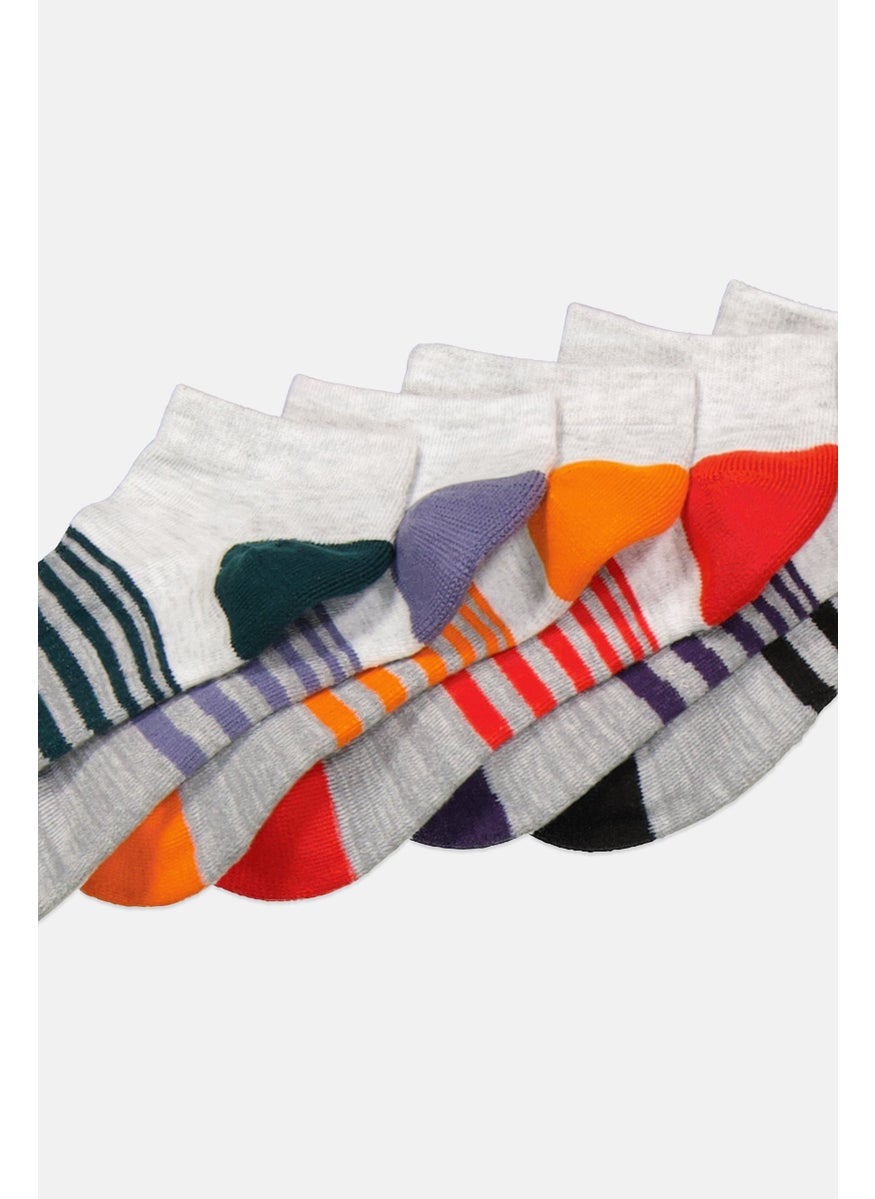 Men 6 Pair Recycled Cushioned Socks, Grey Combo