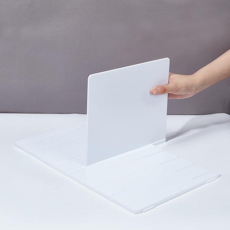 كلاراكو منظم حقائب اليد والمحفظة البلاستيكي من كلاركو، منظم مقسمات بلاستيكي لحقائب اليد وخزانة التخزين المقسمة، ألواح تخزين مقسمة قابلة للفصل، منظم تخزين عمودي، أبيض، 9.4 × 16 × 8 بوصة - Image 3