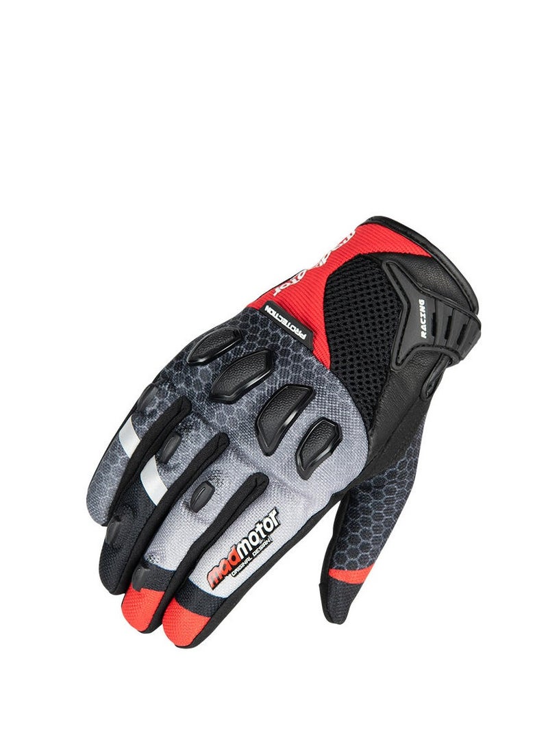 MadMotor Full Protection Safety Gloves Red MT21