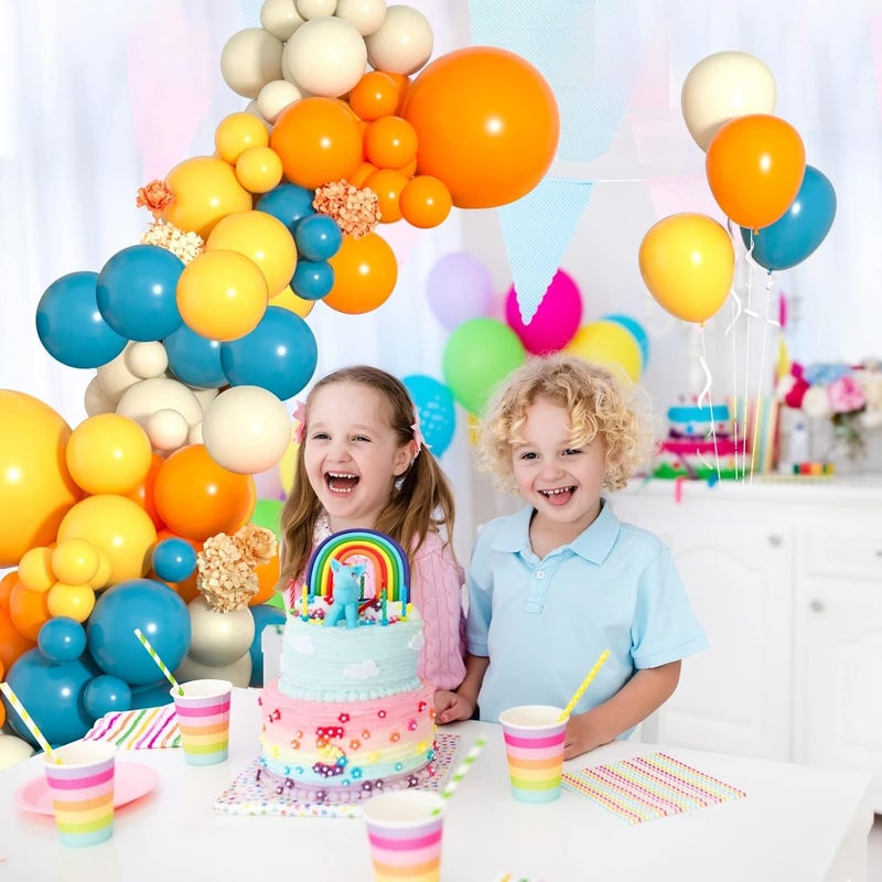 Zikra Balloon Arch Kit, 126Pcs Blue Yellow Orange Balloon Arch Garland Kit With Lemon Yellow Orange And Teal Blue Balloons for Birthday Wedding Baby Shower Party - Image 2