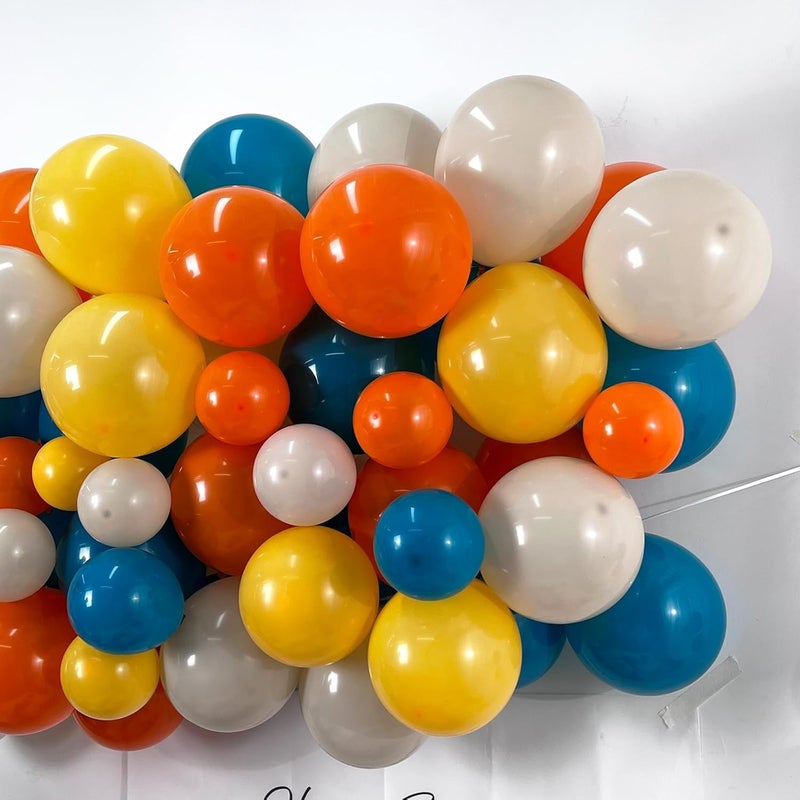 Zikra Balloon Arch Kit, 126Pcs Blue Yellow Orange Balloon Arch Garland Kit With Lemon Yellow Orange And Teal Blue Balloons for Birthday Wedding Baby Shower Party - Image 4