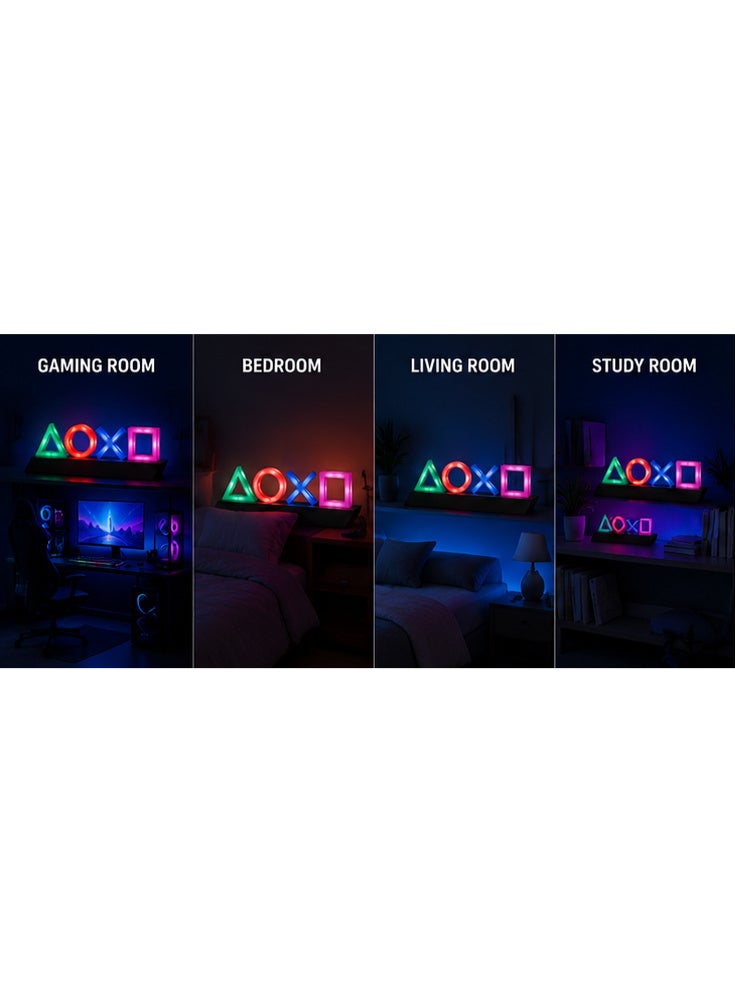 Gaming Icons RGB LED Light – Multi-Color USB Powered Desk Lamp, Gamer Room Decor, Bedroom Night Light & Gaming Setup Accessory - Image 3