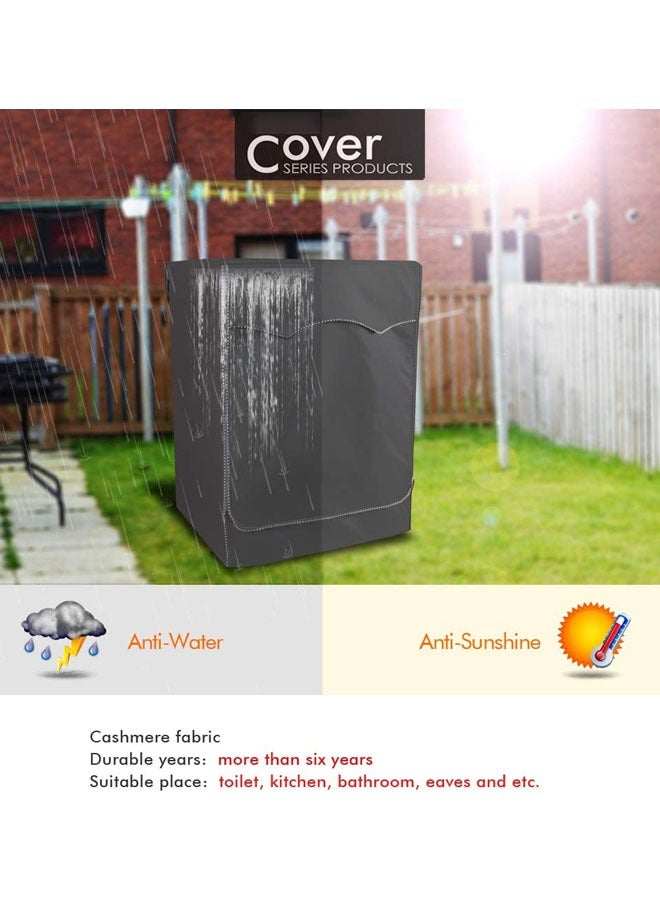 Washing Machine Cover/Dryer Cover,Fit for Most 7.5-12KG. Front loading Machine,Cover on 4 Sides-Maximum Protection(Gray，W27 D33 H39 inches) - Image 3