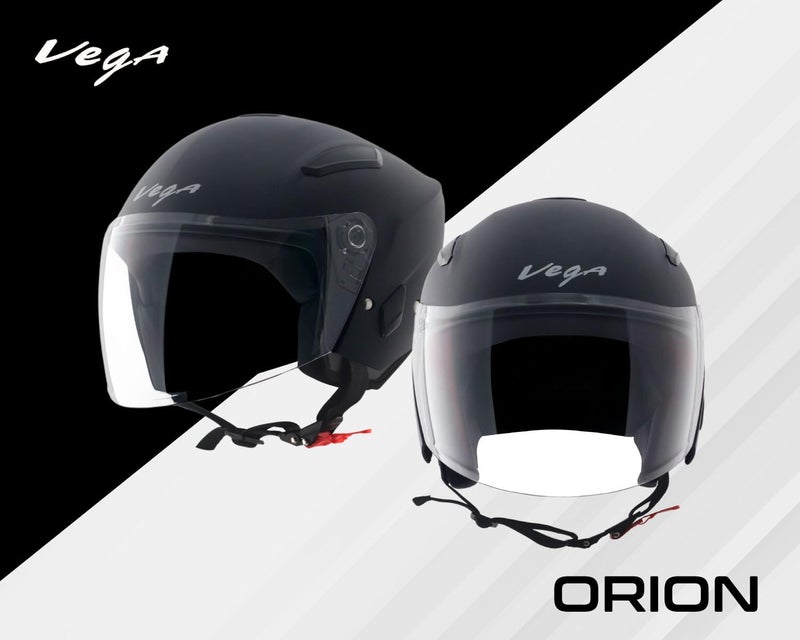 Vega Orion Open Face Motorcycle Helmet with Matte Shell, Shock Absorbing Liner, Comfortable Interior, Ventilated Fit, Durable Build, and Trendy Dull Black Finish Dull Black-L - Image 3
