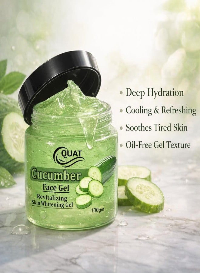 QUAT Cucumber Face Gel, Revitalizing Skin Whitening Gel with Cucumber Extract, Aloe Vera and Vitamin B5, 100gm, for All Skin Types - Image 5