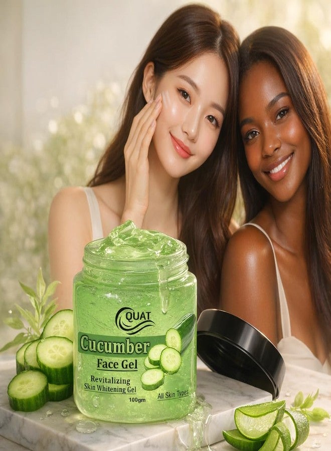 QUAT Cucumber Face Gel, Revitalizing Skin Whitening Gel with Cucumber Extract, Aloe Vera and Vitamin B5, 100gm, for All Skin Types - Image 2