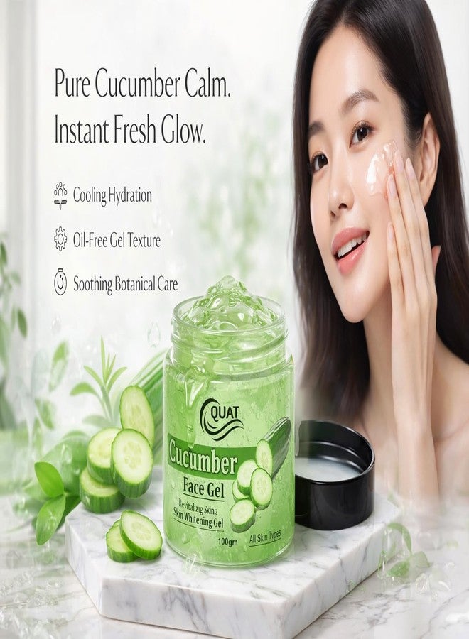 QUAT Cucumber Face Gel, Revitalizing Skin Whitening Gel with Cucumber Extract, Aloe Vera and Vitamin B5, 100gm, for All Skin Types - Image 4