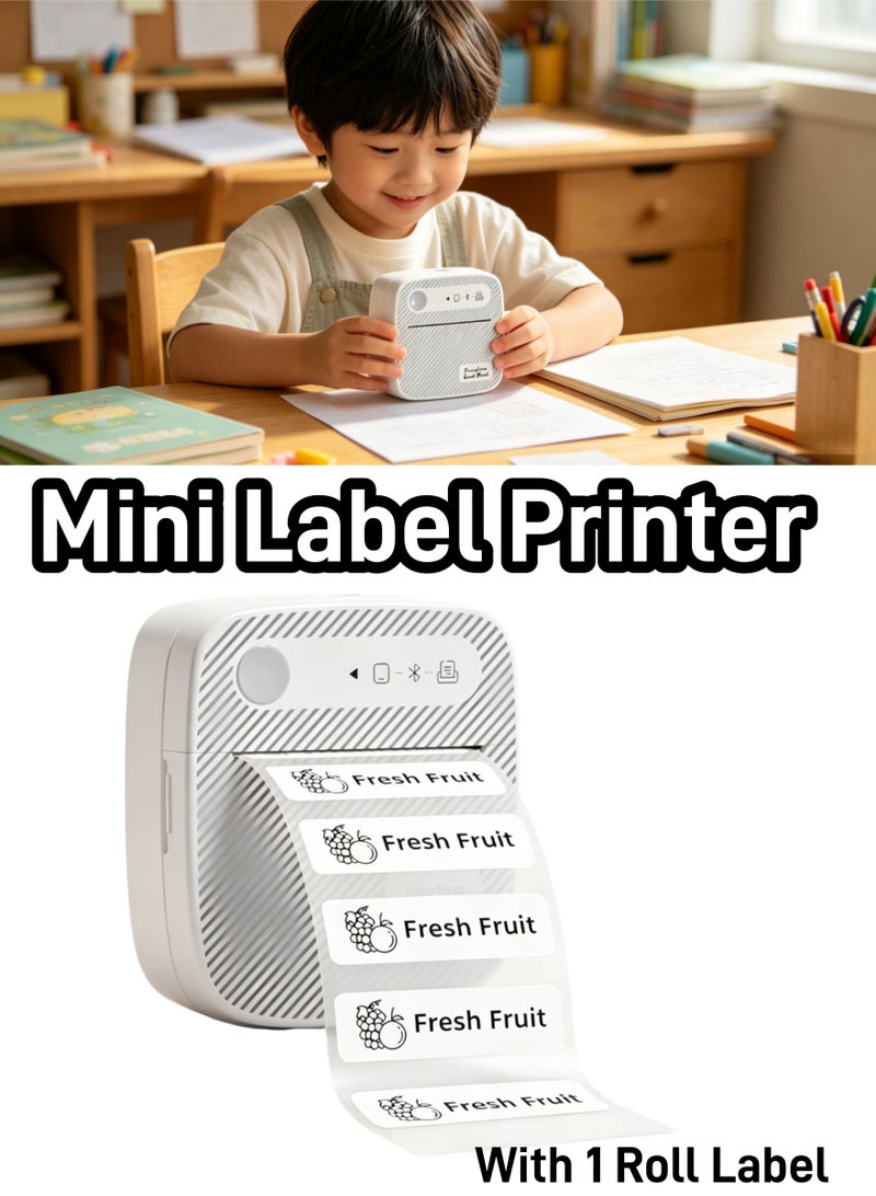 Aimayapet Smart Printer,Label Maker Machine with Tape, Portable Label Printer, Mini Sticker Printer with 1 Roll  Label Thermal Label Printer for Storage, Shipping, Barcode, Mailing, Office, Home, Organizing - Image 1