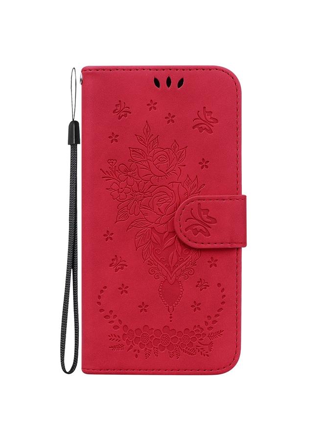 S-TOP Case For Nokia C22 Butterfly Rose Embossed Leather Phone Case - Image 2