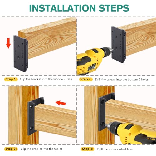 Eapele 20pcs Deck Railing Brackets Connectors for 2x4 Railing Wood Post with 120pcs Wood Screws - Image 3