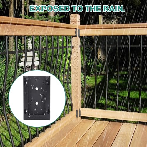 Eapele 20pcs Deck Railing Brackets Connectors for 2x4 Railing Wood Post with 120pcs Wood Screws - Image 4