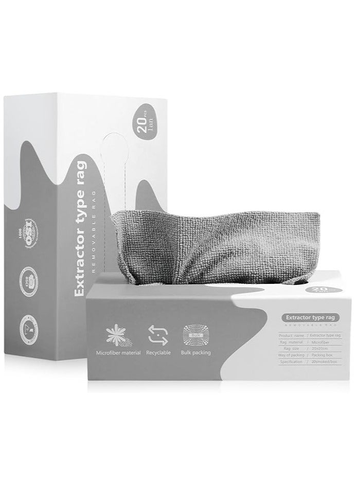 Microfiber Cleaning Cloth Rags in A Box (20 Count) -7.9" x 7.9" Reusable Microfiber Towels for Cars - Edgeless Terry Towels,Small Microfiber Towel for Home, Kitchen (Gray)