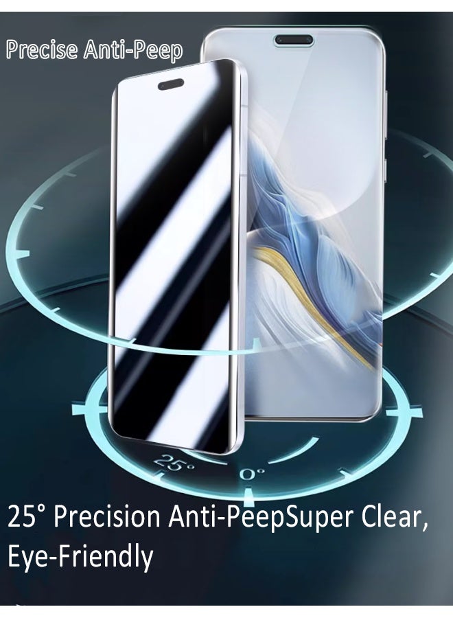 X-level 2 in 1 Honor Magic 7 Pro HD Full Privacy Anti-Peeping Screen Protector [Non-Glass] Auto Alignment, Bubble-Free, Fingerprint ID Support, Full Coverage Anti-Spy Ceramic Film with Camera Lens Protector Compatible with Honor Magic 7 Pro - Image 3