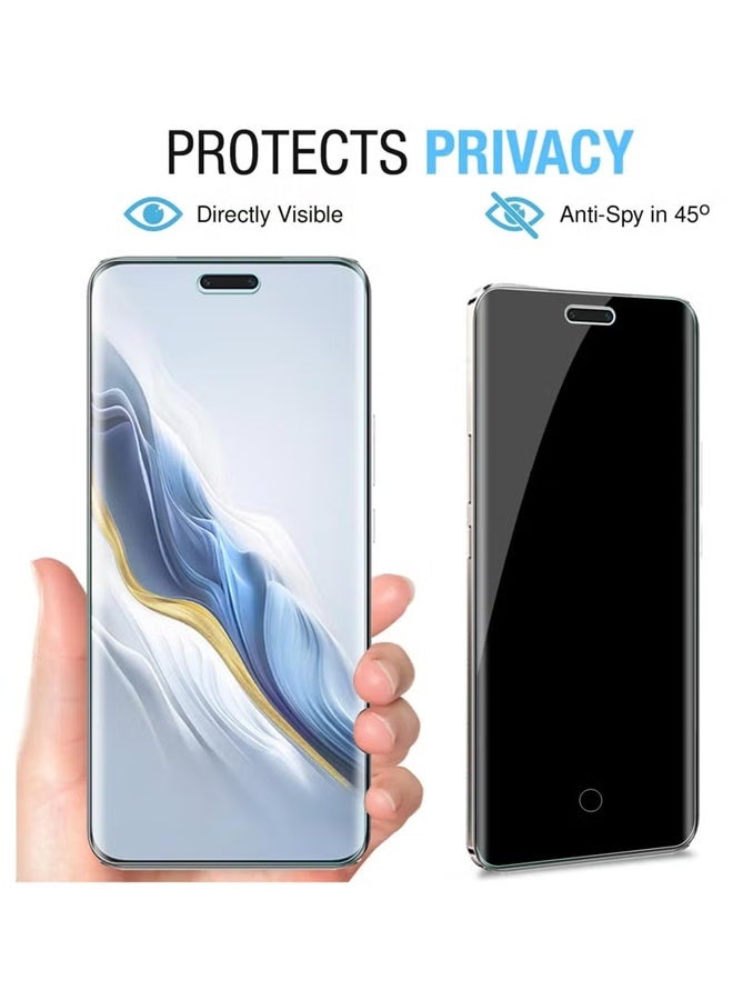 X-level 2 in 1 Honor Magic 7 Pro HD Full Privacy Anti-Peeping Screen Protector [Non-Glass] Auto Alignment, Bubble-Free, Fingerprint ID Support, Full Coverage Anti-Spy Ceramic Film with Camera Lens Protector Compatible with Honor Magic 7 Pro - Image 2