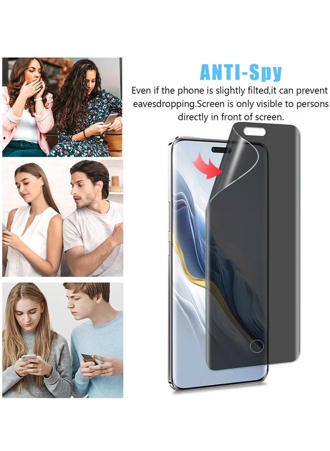 X-level 2 in 1 Honor Magic 7 Pro HD Full Privacy Anti-Peeping Screen Protector [Non-Glass] Auto Alignment, Bubble-Free, Fingerprint ID Support, Full Coverage Anti-Spy Ceramic Film with Camera Lens Protector Compatible with Honor Magic 7 Pro - Image 4
