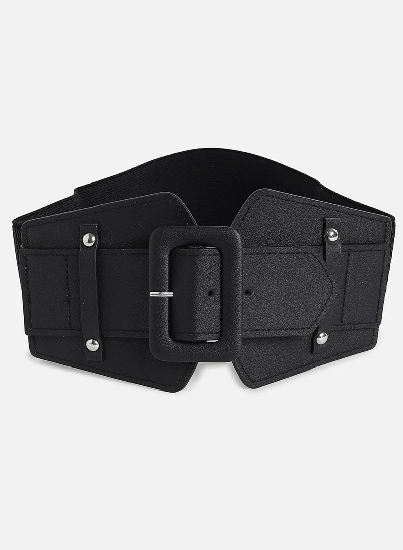 Haute Sauce Black Solid Waist Belt
