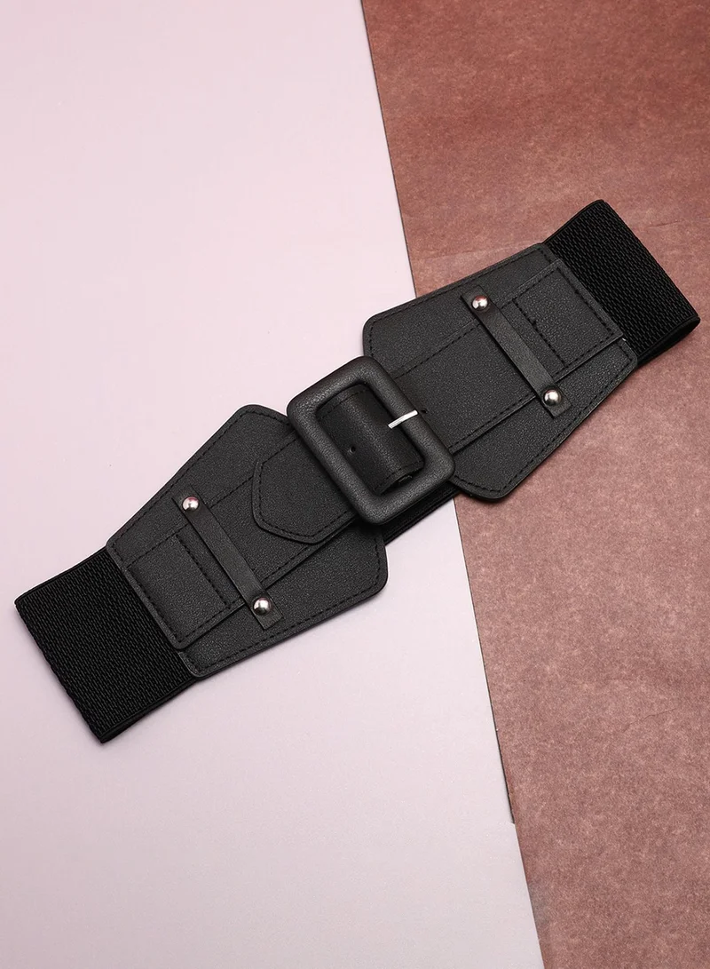 Haute Sauce  Black Solid Waist Belt for Women | Best Price UAE