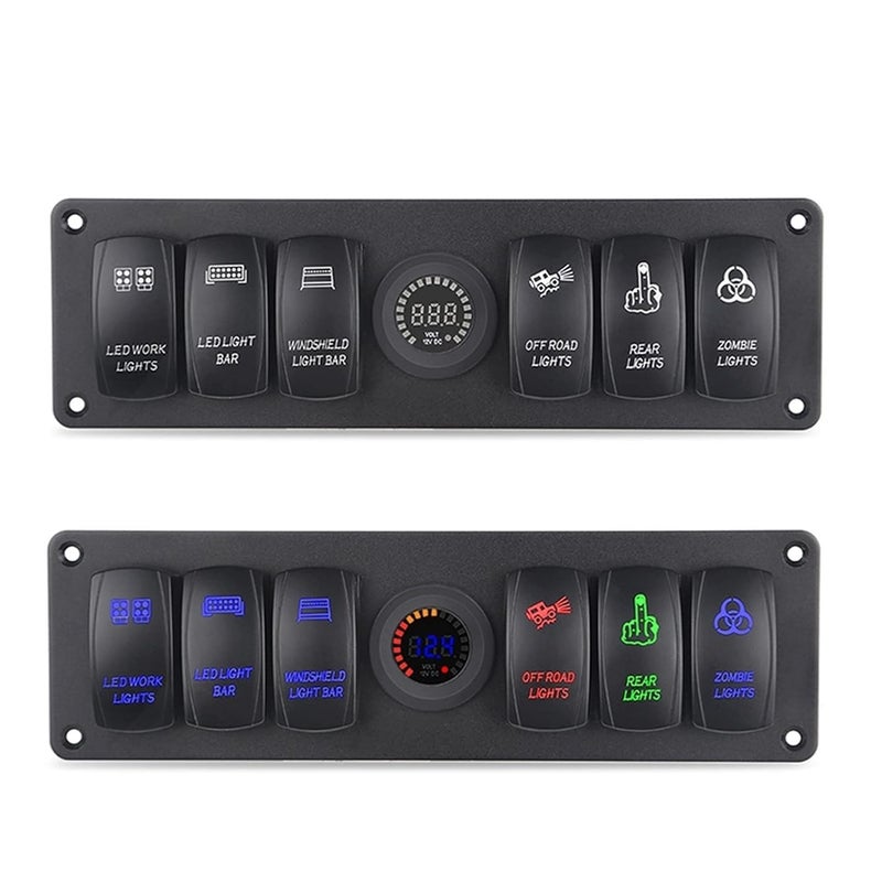 Wivplex 6 Gang Rocker Switch Panel for Car and Marine - Image 2