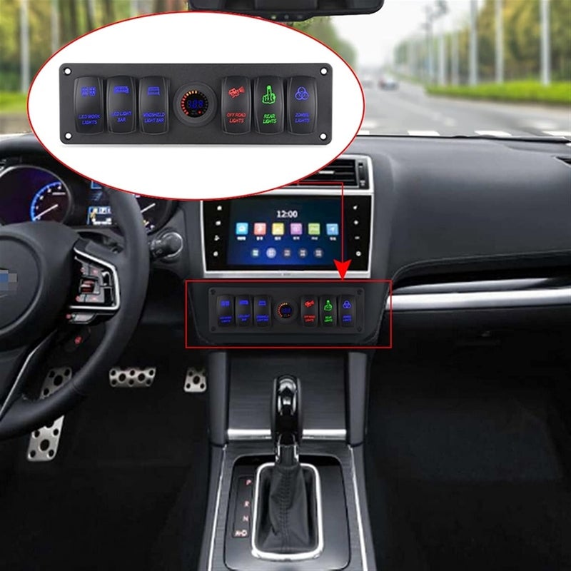 Wivplex 6 Gang Rocker Switch Panel for Car and Marine - Image 5
