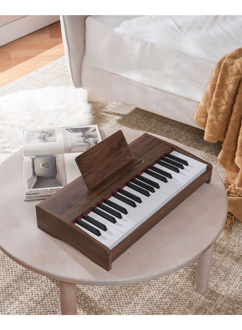 WALALLA Kids Piano Keyboard, Digital Piano for Kids, Music Educational Instrument Toy, Wood Toy for 3+ Girls and Boys (brown, 37 Keys) - Image 1