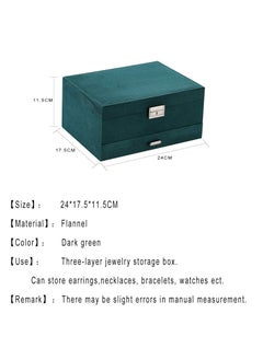 Women Jewelry Organizer Box, 3-layer Velvet Boxes Display Storage Case With Lock For Rings Necklace Earrings, Green 24*17*11cm - pzsku/ZC61D800AB5937DDC03C7Z/45/_/1740166020/35b6ff66-ef3c-4f80-a460-63bd1af7e6e6