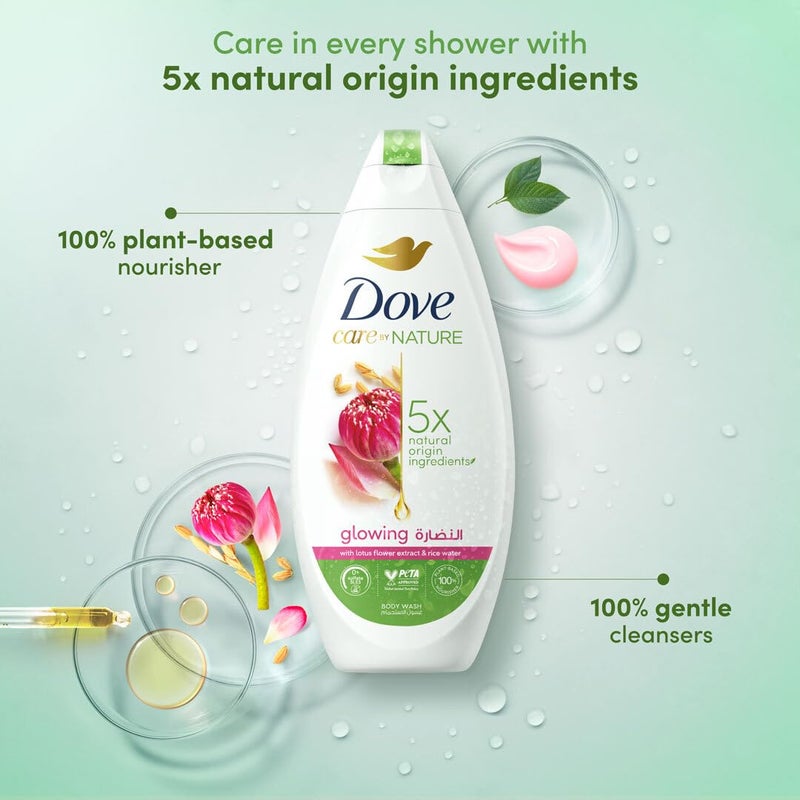 Dove Glowing Ritual Lotus Flower & Rice Water Body Wash 500 Ml - Image 2