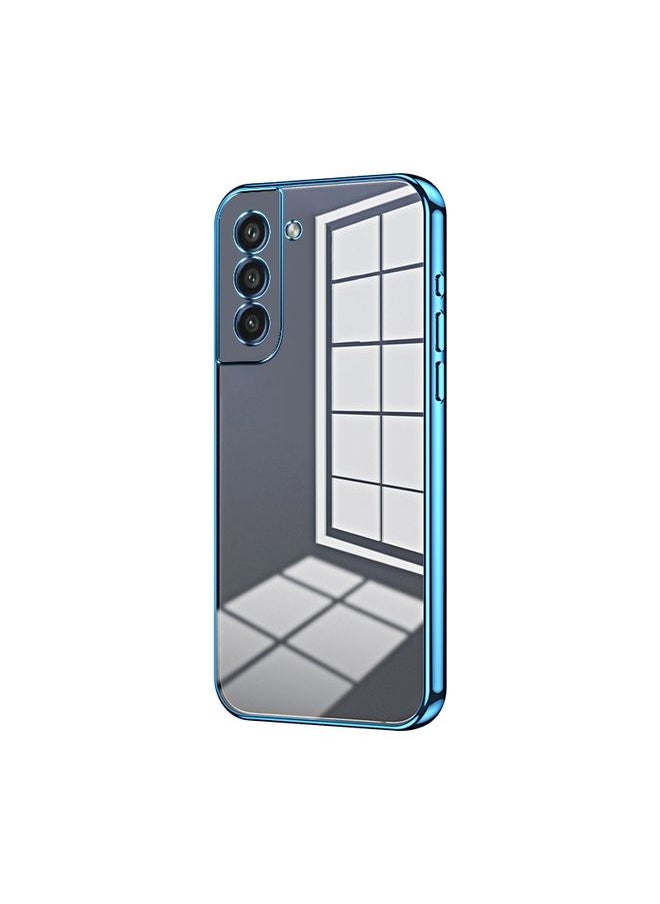 HuHa - Case Cover For Samsung Galaxy S21 FE 5G Transparent Plating Fine Hole Phone Case Blue - Image 1