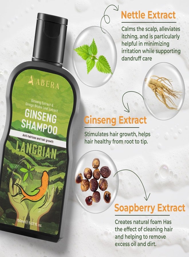 ABERA High-Performance Anti-Dandruff Shampoo - Herbal Formula with Langbian Ginseng Extract, Sulfate & Paraben Free, Deep Cleansing, Fights Itchy Scalp & Scalp Fungus - 5.07 Fl Oz - Image 3