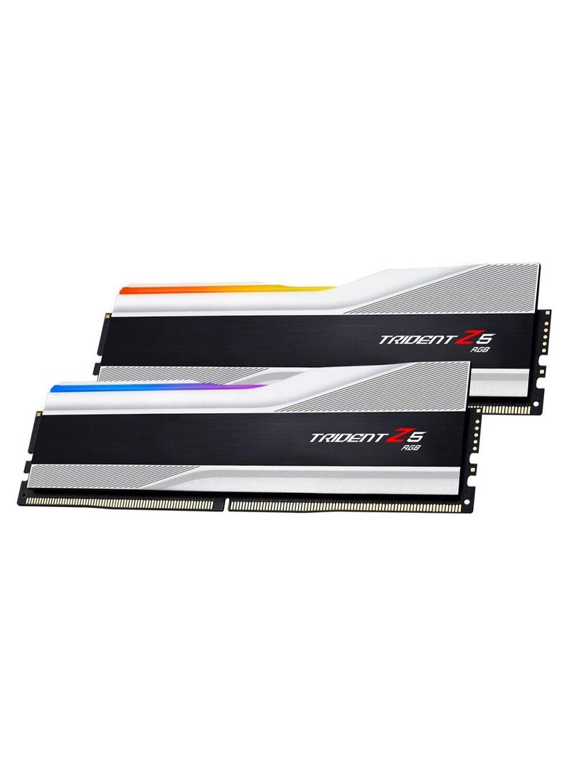 G.Skill Trident Z5 RGB 32GB (2x16GB) DDR5 6400MHz CL32 Desktop Memory Kit, Intel XMP 3.0, 1.40V, Aluminum Heatspreader, Dual Channel, RGB Lighting, Metallic Silver | F5-6400J3239G16GX2-TZ5RS - Image 4