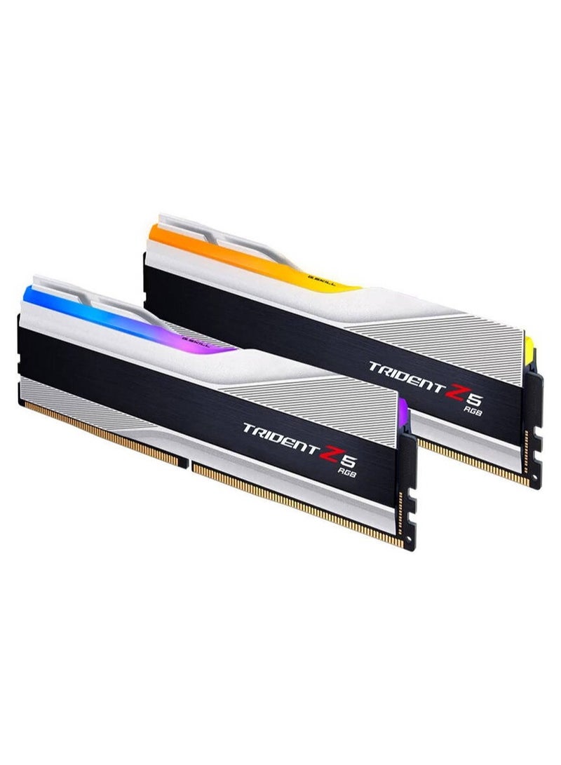 G.Skill Trident Z5 RGB 32GB (2x16GB) DDR5 6400MHz CL32 Desktop Memory Kit, Intel XMP 3.0, 1.40V, Aluminum Heatspreader, Dual Channel, RGB Lighting, Metallic Silver | F5-6400J3239G16GX2-TZ5RS - Image 3