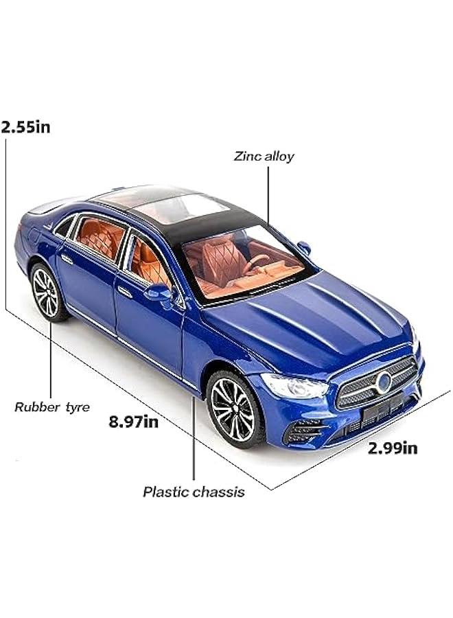 1/24 Benz E300 Model Car,Zinc Alloy Pull Back Toy Diecast Toy Cars with Sound and Light for Kids Boy Girl Gift(Blue) - Image 2