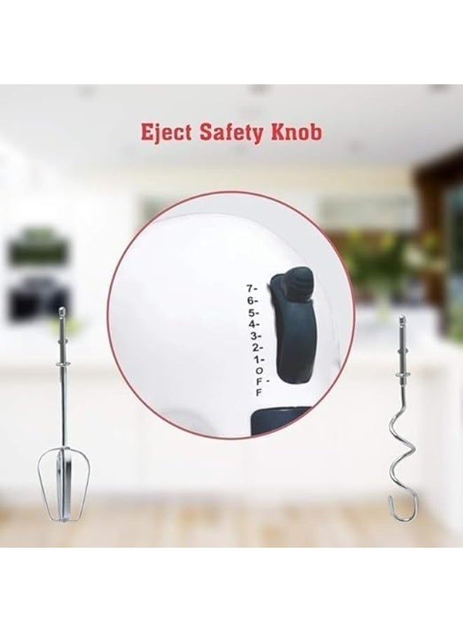 MUNTAQI خلاط يدوي كهربائي 260 واط – خلاط محمول بسبع سرعات للكعك والبيض والخبز، خلاط خفيف الوزن مع مضارب من الفولاذ المقاوم للصدأ، جهاز مطبخ محمول للعجين والكريمة والعجين - Image 4