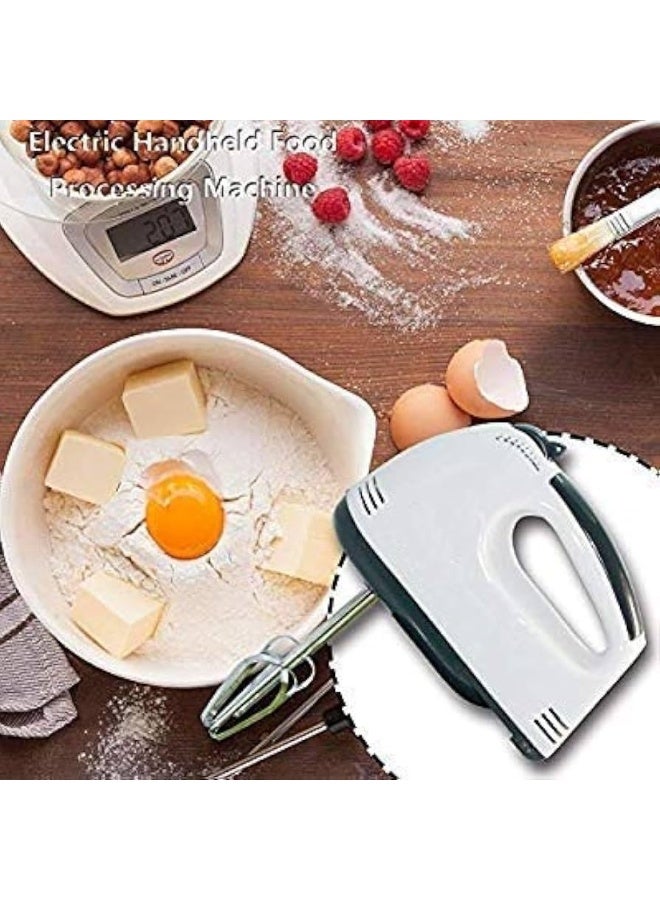 MUNTAQI خلاط يدوي كهربائي 260 واط – خلاط محمول بسبع سرعات للكعك والبيض والخبز، خلاط خفيف الوزن مع مضارب من الفولاذ المقاوم للصدأ، جهاز مطبخ محمول للعجين والكريمة والعجين - Image 5