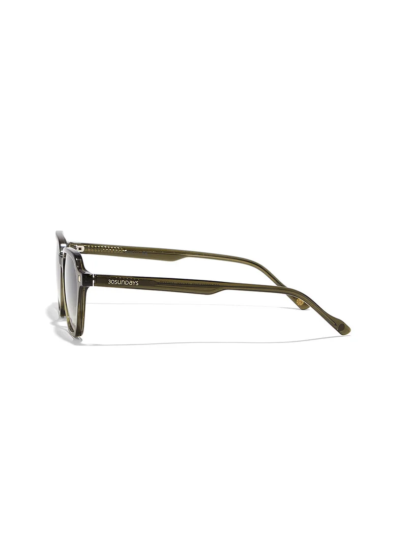 30Sundays River,Women Sunglasses, Geometric Sunglasses, UV Protection: UV400 (Green,Green)