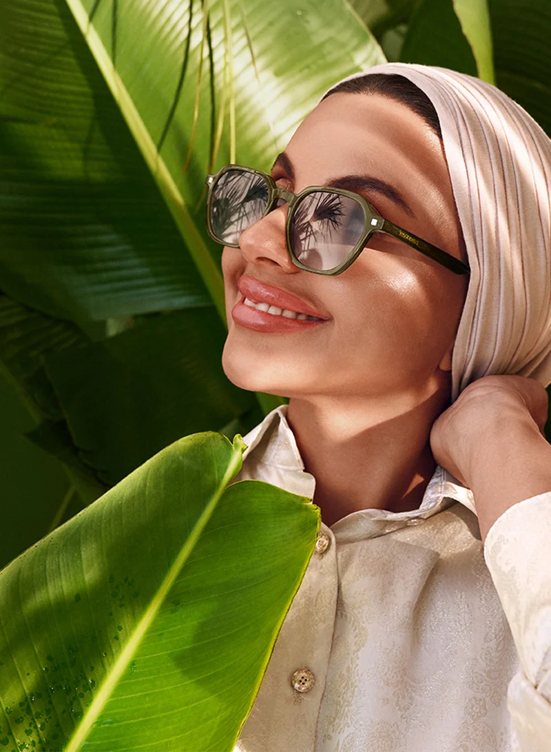 30Sundays River,Women Sunglasses, Geometric Sunglasses, UV Protection: UV400 (Green,Green)