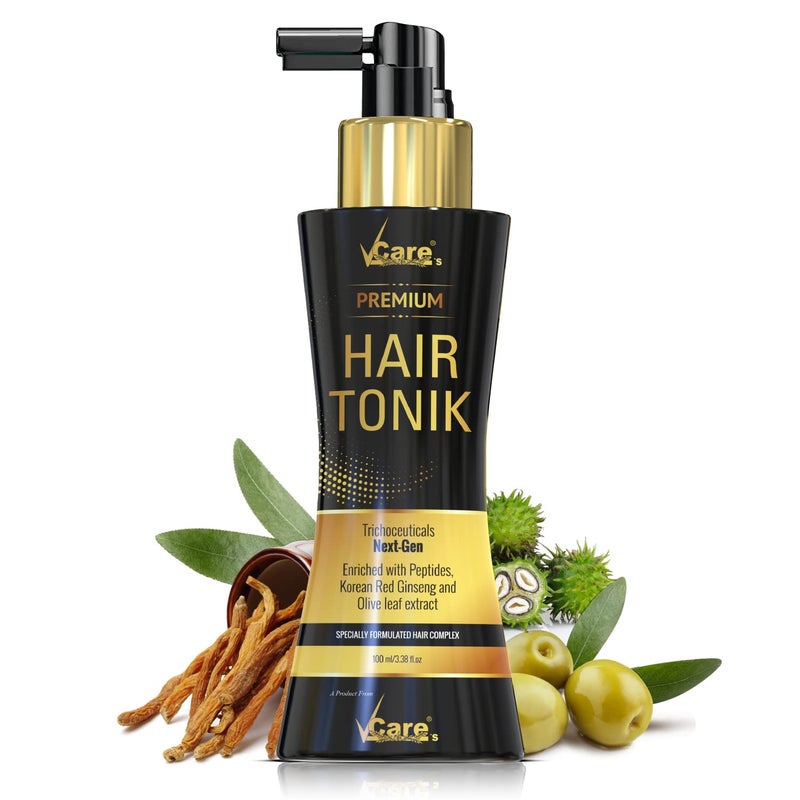 VCare Hair Growth Tonic For Women with Castor Oil and Olive Leaf ExtractBest Scalp Vitalizer Serum for All Hair Type Control Hair Fall  Strengthens Hair 100ml Pack Of 1 - Image 1