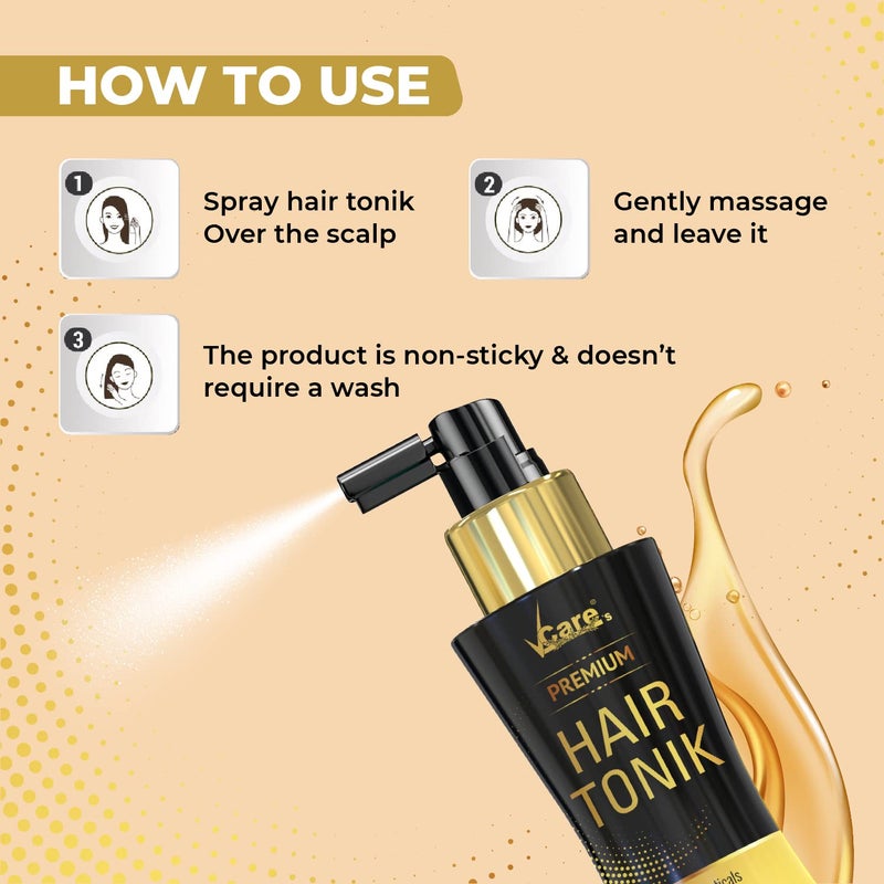 VCare Hair Growth Tonic For Women with Castor Oil and Olive Leaf ExtractBest Scalp Vitalizer Serum for All Hair Type Control Hair Fall  Strengthens Hair 100ml Pack Of 1 - Image 5